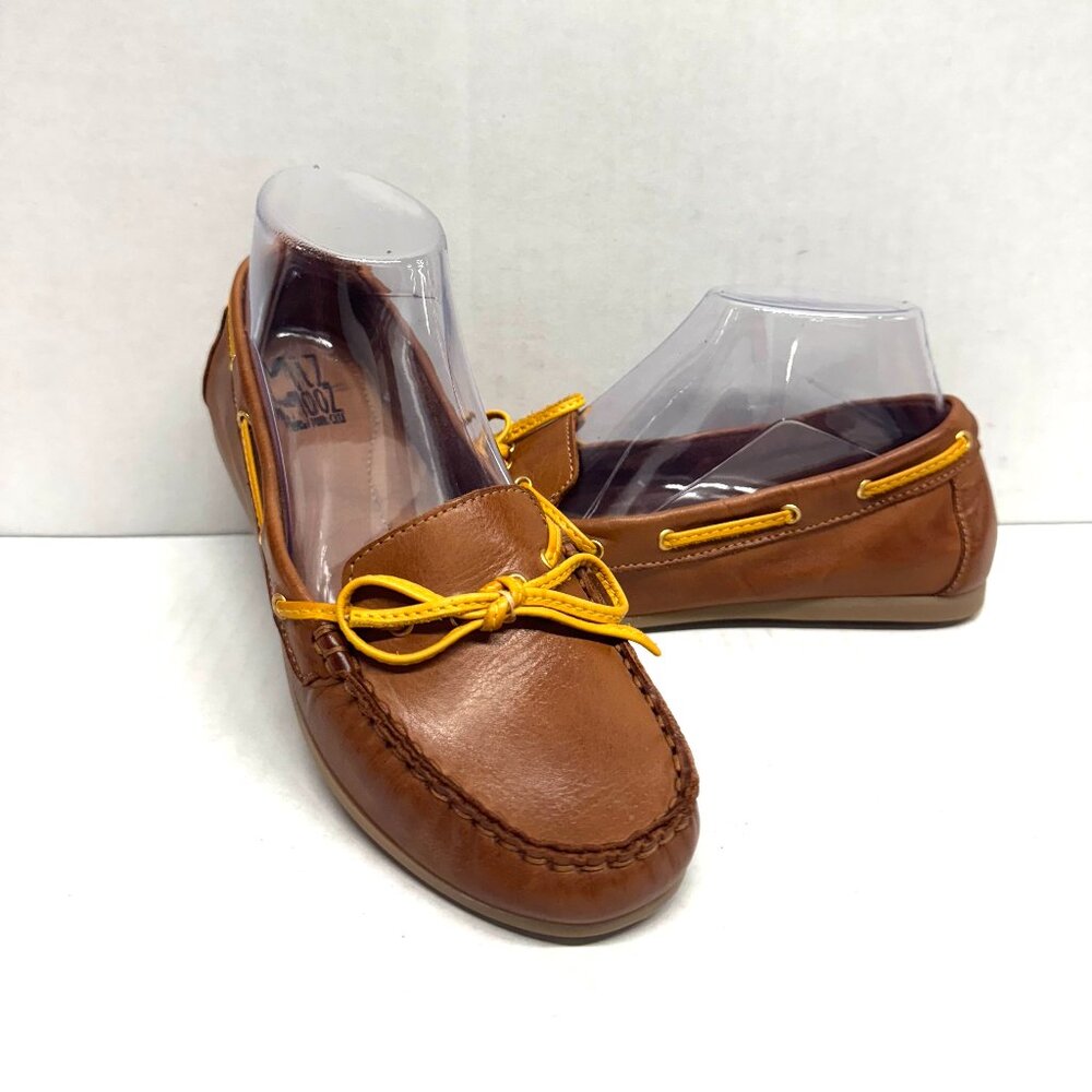 MIZ MOOZ LEATHER SLIP ON MOCCASINS BRANDY 37EU / 7US NEW # X-35
